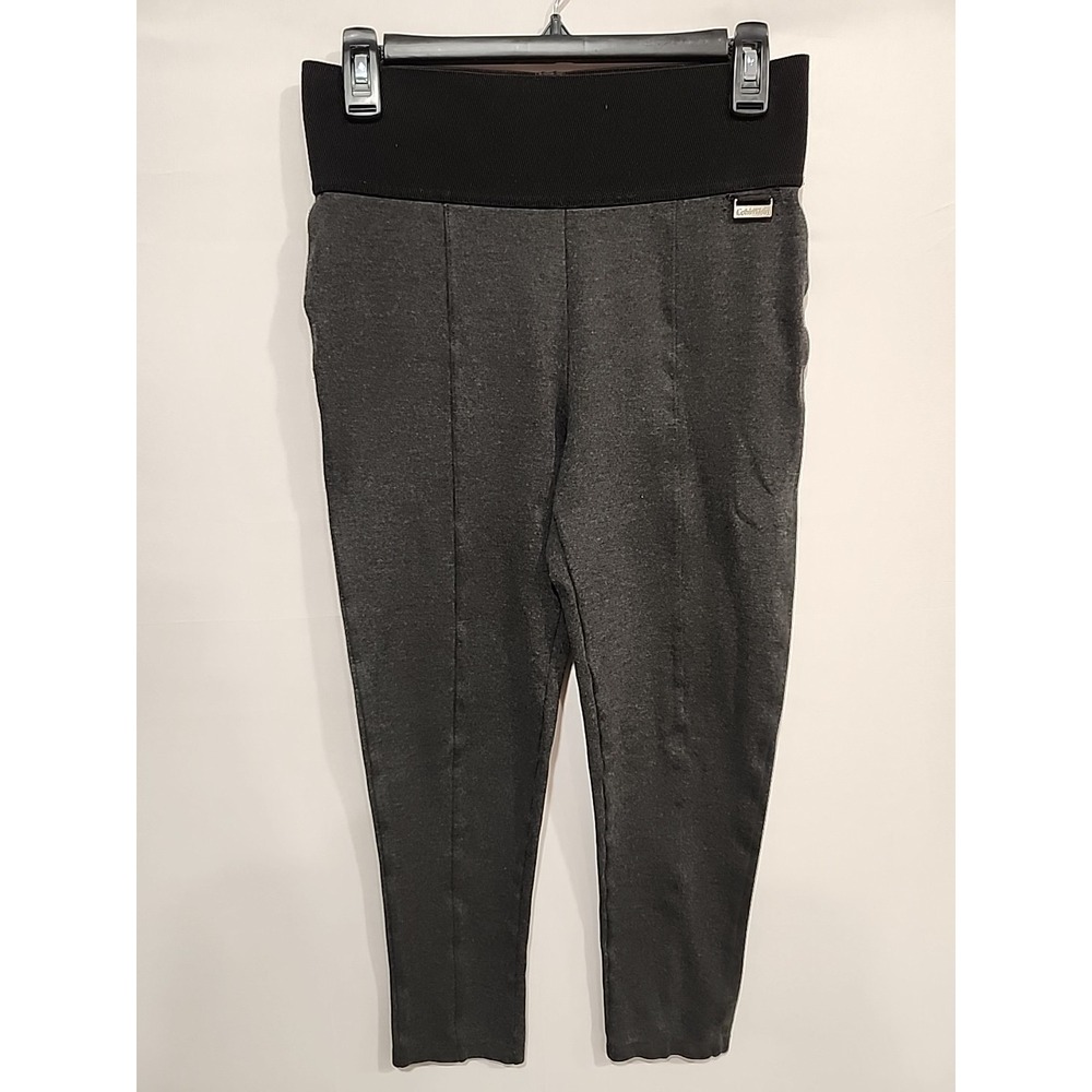 Calvin‎ Klein High Waisted Tapered Leggings Womens M Grey Capris 23 Inch Inseam